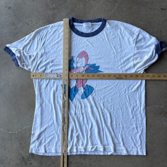 VINTAGE 80S BUDWEISER BUD MAN BEER RINGER T-SHIRT FADED GRAPHIC RETRO MENS XL - Picture 5 of 6